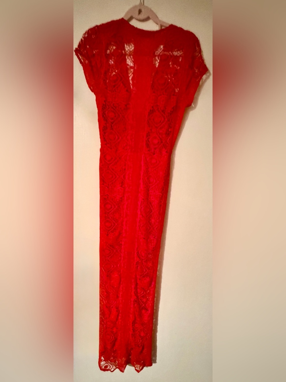 For Love & Lemons Red Lace Maxi Dress Size M - Picture 3 of 14